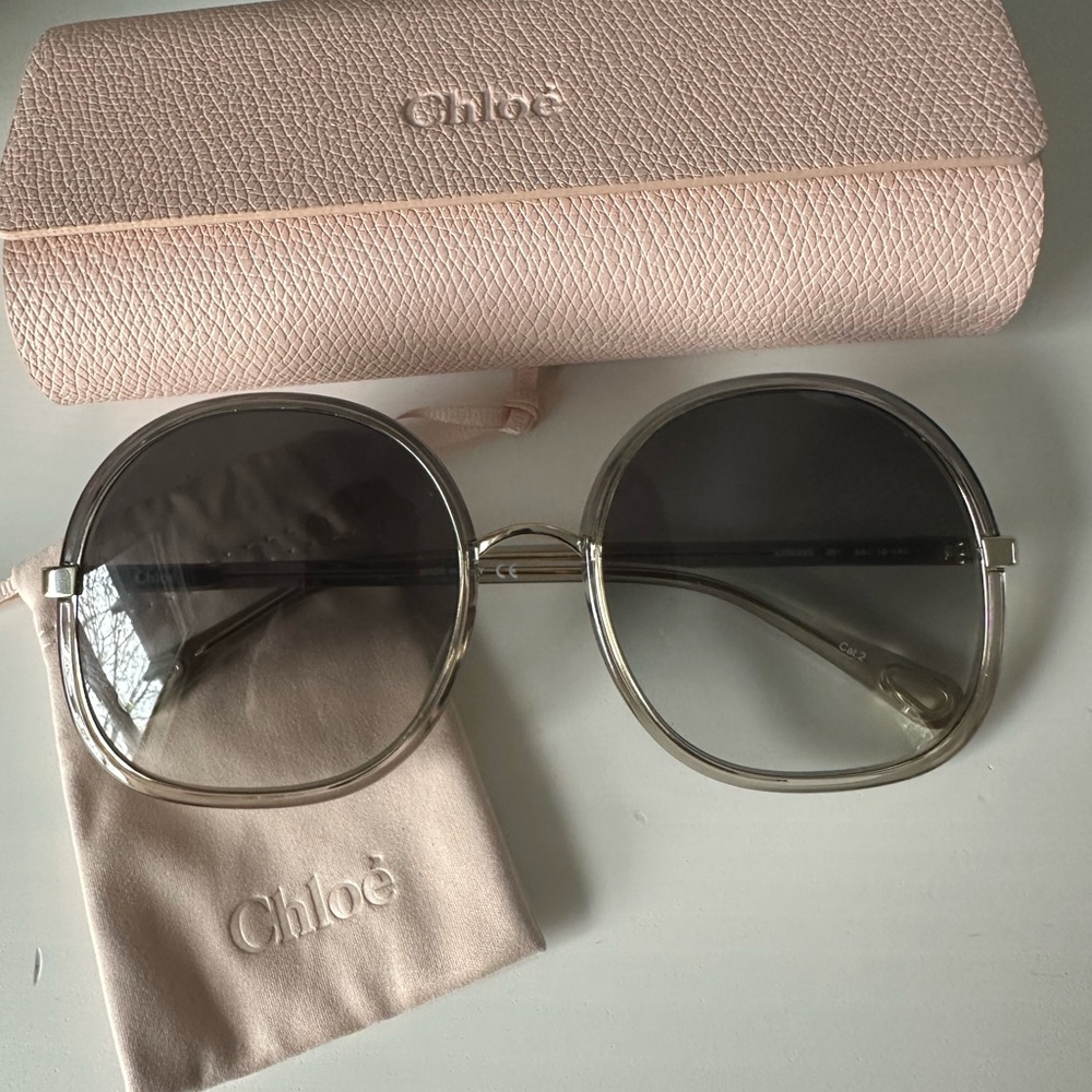 Chloe Women's Clear & Silver Sunglasses